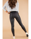 Black Faux Leather Skinny Leggings - XL