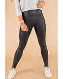 Black Faux Leather Skinny Leggings - XL