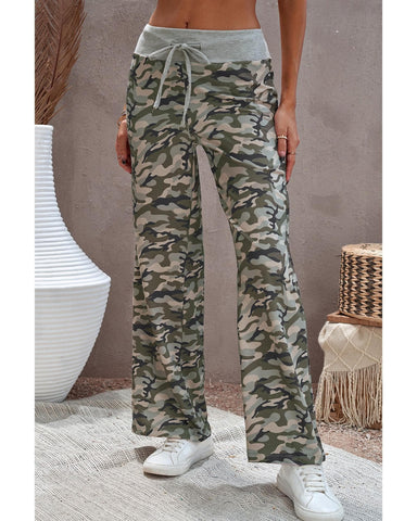 Azura Exchange Print Drawstring Waist Wide Leg Pants - XL