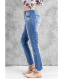 Azura Exchange Button Front Frayed Ankle Skinny Jeans - M