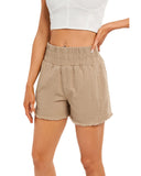 Azura Exchange Smocked Elastic High Waist Shorts - 8 US