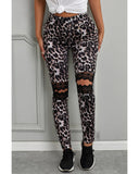 Azura Exchange Hollow Out Leopard Printed Skinny Leggings - 2XL