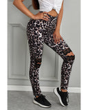 Azura Exchange Hollow Out Leopard Printed Skinny Leggings - 2XL