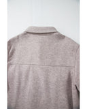 Light Grey Turn Down Collar Flap Pockets Buttoned Shacket - 2XL