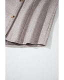 Light Grey Turn Down Collar Flap Pockets Buttoned Shacket - 2XL