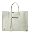 Balenciaga Women's Chic Python Leather Tote in White & Yellow - One Size