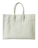 Balenciaga Women's Chic Python Leather Tote in White & Yellow - One Size