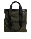 Dolce & Gabbana Men's Military Green Nylon Shoulder Strap Tote Bag - One Size