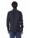 Baldinini Trend Men's Blue Linen Shirt - L