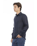 Baldinini Trend Men's Blue Linen Shirt - M