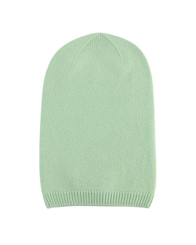 Crown of Edinburgh Cashmere Women's Cashmere Womens Slouchy Beanie in Verde Chiaro - One Size
