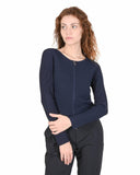 Hugo Boss Women's Blue Knit Sweater with Elastane Blend in Blue - M