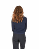 Hugo Boss Women's Blue Knit Sweater with Elastane Blend in Blue - M