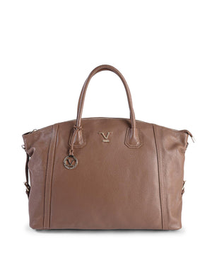 V Italia by Versace Genuine Leather Handbag Brown - One Size