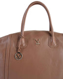 V Italia by Versace Genuine Leather Handbag Brown - One Size
