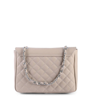 V Italia by VERSACE Chain Bag Beige Leather Shoulder Bag - One Size