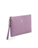V Italia by Versace Quilted Clutch Bag Purple - One Size