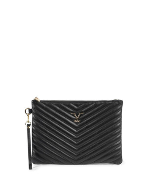 V Italia by Versace 1969 Quilted Leather Clutch - Black - One Size