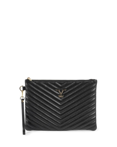 V Italia by Versace 1969 Quilted Leather Clutch - Black - One Size