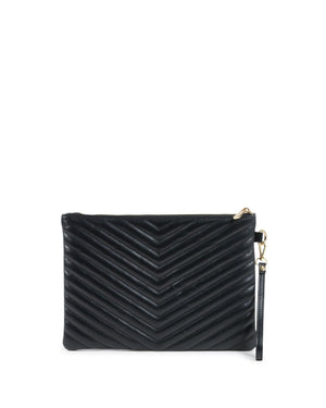 V Italia by Versace 1969 Quilted Leather Clutch - Black - One Size