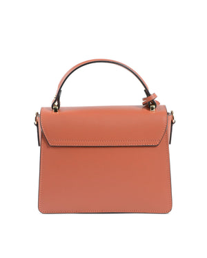 V Italia by Versace 1969 Leather Crossbody Bag with Buckle Closure Orange - One Size