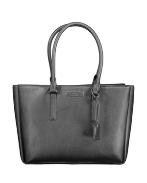 Calvin Klein Women's Elegant Black Shoulder Bag with Triple Compartts - One Size