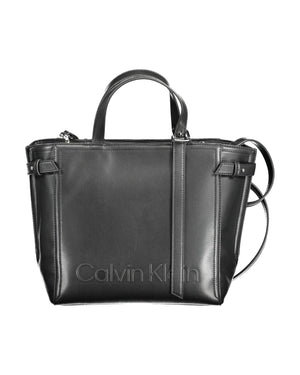 Calvin Klein Women's Elegant Black Two-Handle Recycled Polyester Bag - One Size
