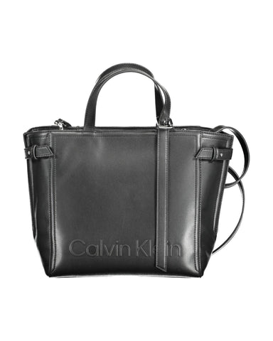 Calvin Klein Women's Elegant Black Two-Handle Recycled Polyester Bag - One Size