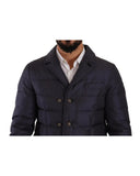 Dolce & Gabbana Men's Blue Silk Goat Coat Blouson Winter Jacket - 52 IT