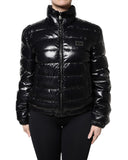 Dolce & Gabbana Women's Black Logo Plaque Full Zip Puffer Jacket - 42 IT