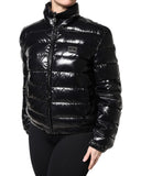 Dolce & Gabbana Women's Black Logo Plaque Full Zip Puffer Jacket - 42 IT