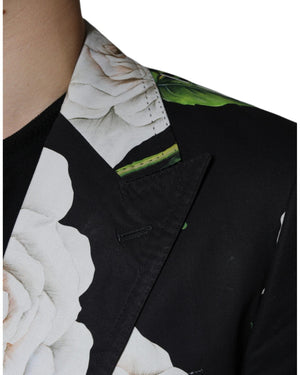 Dolce & Gabbana Men's Black Rose Cotton  Formal 2 Piece Suit - 50 IT
