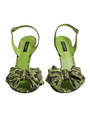 Dolce & Gabbana Women's Green Python Leather Heels Sandals Shoes - 40 EU