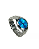 Michael Kors Unisex's Slim Runway Stainless Steel Watch Blue Silver MK3292 - One Size