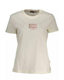 Napapijri Women's White Cotton Tops & T-Shirt - L