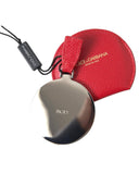 Dolce & Gabbana Women's Red Calfskin Leather Hand Mirror Holder - One Size