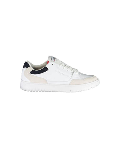 Tommy Hilfiger Men's White Polyester Sneaker - 45 EU