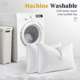 Puredown Goose Feathers and Down Pillow with Diamond Quilting Breathable Downproof Cover, Pack of 2, Standard Size