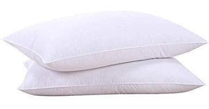 Puredown Goose Down and Feather Pillow Inserts for Sleeping, 100% Cotton Fabric Cover Bed Pillows, Set of 2, White, Queen Size