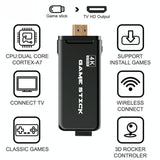 64Gb 4K Retro Game Stick + 2 Wireless Gamepads & 10 000+ Pre-Installed Games