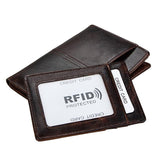 Detachable Card Holder Leather Wallet For Men - Antimagnetic Rfid