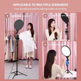 Full-Screen Selfie Ring Light Tripod Set For Live Stream - 210Cm Height