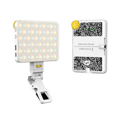 Rechargeable Clip Fill Light - 60 Leds 3 Light Modes Front & Back Clip A Type Blue