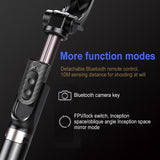 Foldable 3-In-1 Gimbal Stabilizer With Bluetooth Remote And Selfie Stick For Smartphones