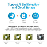2Mp Wifi Camera With Ai Bird Recognition And Pir Motion Detection