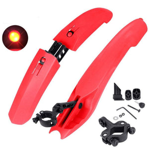 Red Widened Bike Mudguards Quick Release 2632