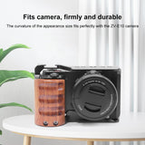 Sony Zv-E10 Camera Cage With Wood Handle And Metal Stabilizer Rig