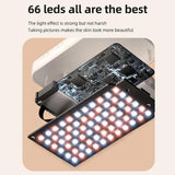 Rechargeable Clip-On Selfie Light With 66 Leds - 3 Modes For Phone Laptop Tablet - Black