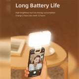 Rechargeable Clip-On Selfie Light With 66 Leds - 3 Modes For Phone Laptop Tablet - Black