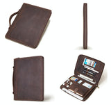 Black Leather Business Handbag For Computer Protection